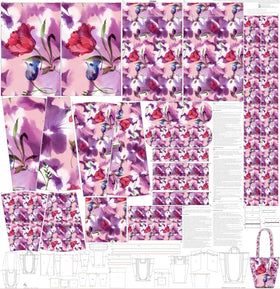 Tessuto Canvas Pannello Borsa Fancy Shopper Floral Dream - 0