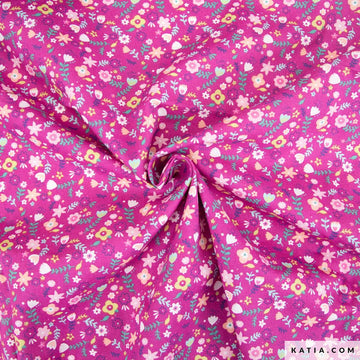 Tessuto Popeline Tropical Flowers Katia Fabrics