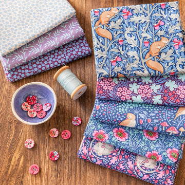 Tilda Hibernation Fat Quarter Bundle Blue/Eggplnts - 0