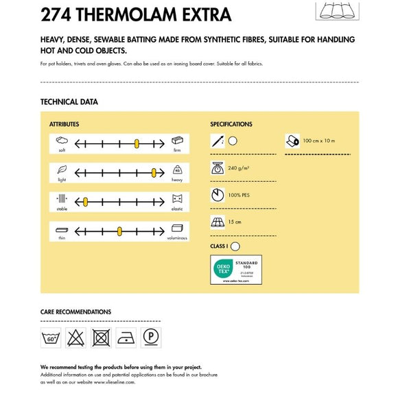 Vlieseline - Imbottitura 274 Thermolam Extra