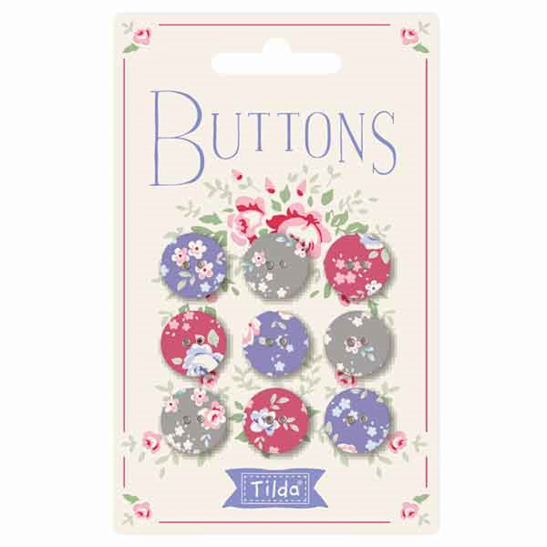 Tilda Buttons Old Rose 15mm