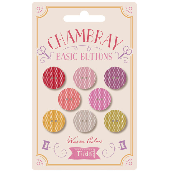 Tilda Buttons Chambray Basics 16mm
