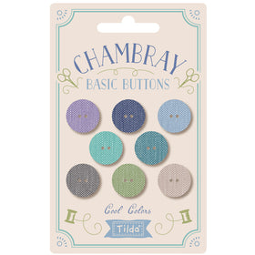 Tilda Buttons Chambray Basics 16mm