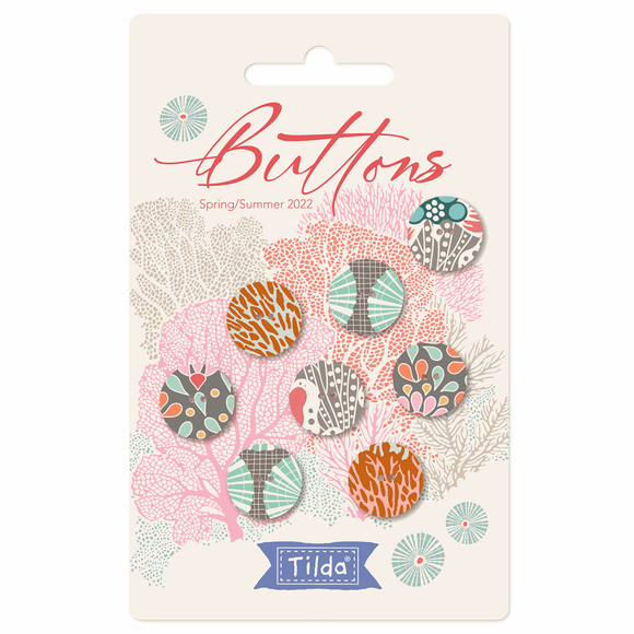 Tilda Buttons Cotton Beach 14mm