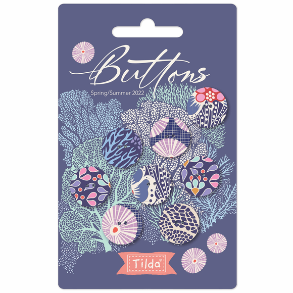Tilda Buttons Cotton Beach 17mm