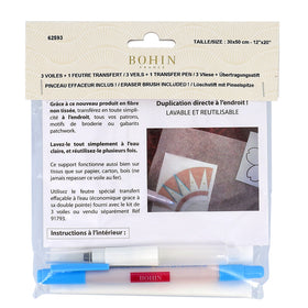 Bohin Carta Da Ricalco Magic Paper + Pennarello Idrosolubile e Cancellino