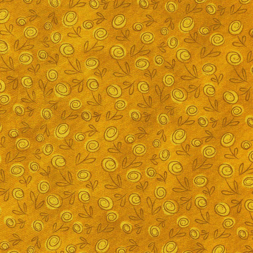 Acquista giallo-senape Fabricart Floral Doodle