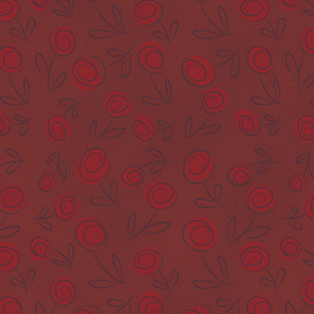 Acquista rosso Fabricart Floral Doodle