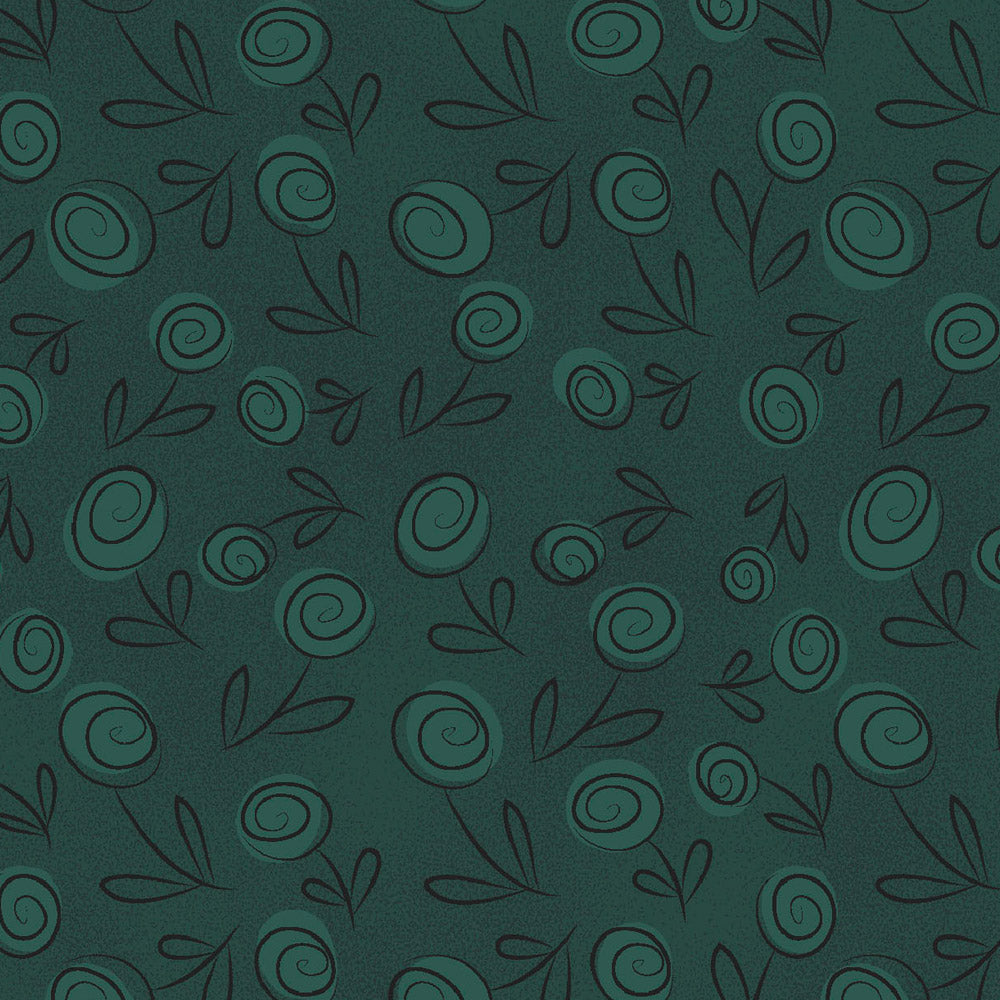 Acquista verde-scuro Fabricart Floral Doodle