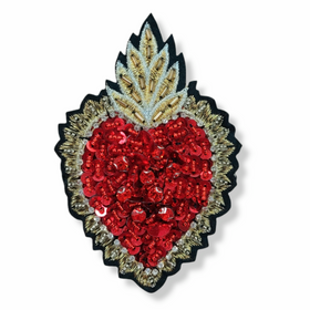 Applicazione Cuore Sacro Con Strass - 0