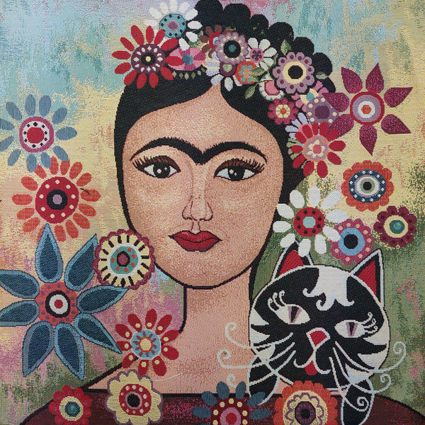 Pannello Gobelin Frida Kahlo Gatto