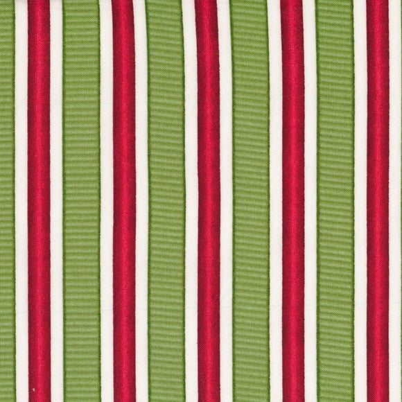 Cotone Americano Righe Scarlet's Garden Bianco