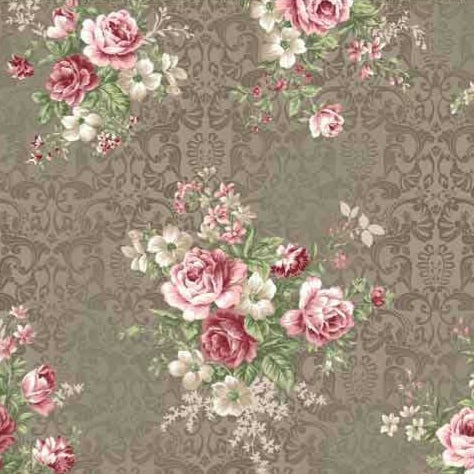 Cotone Americano Liva Rose Damascato con Rose