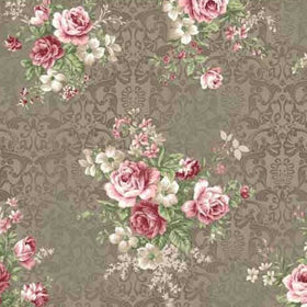 Cotone Americano Liva Rose Damascato con Rose