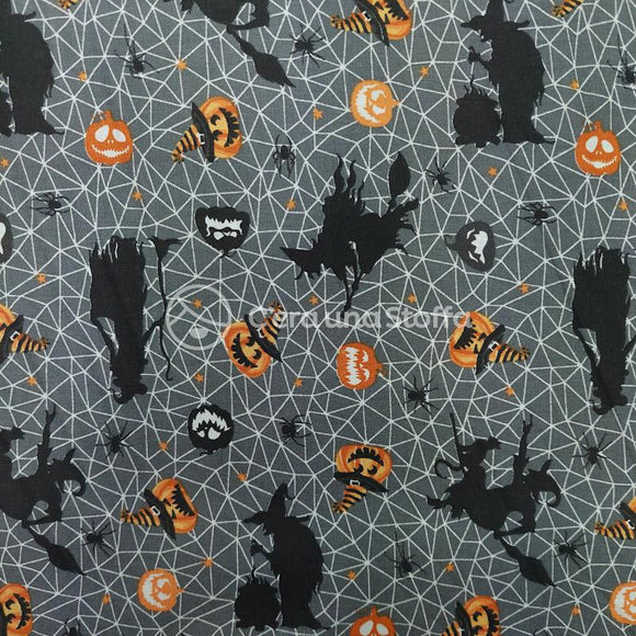 Cotone Halloween Streghe e Zucche
