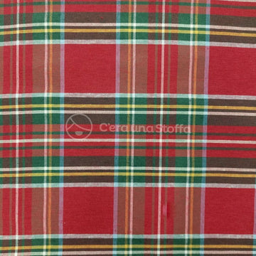 Tessuto Tartan Cotone Tinto In Filo Scozzese Grande