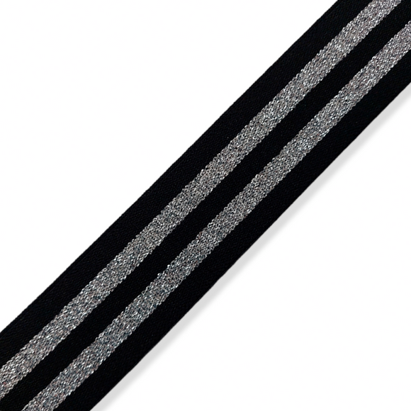 Elastico Nero Righe Lurex