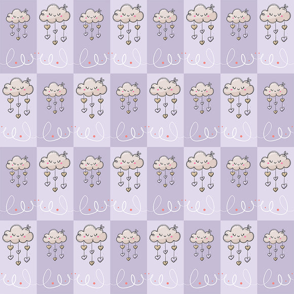 Fabricart Animalistic Nuvolette Viola