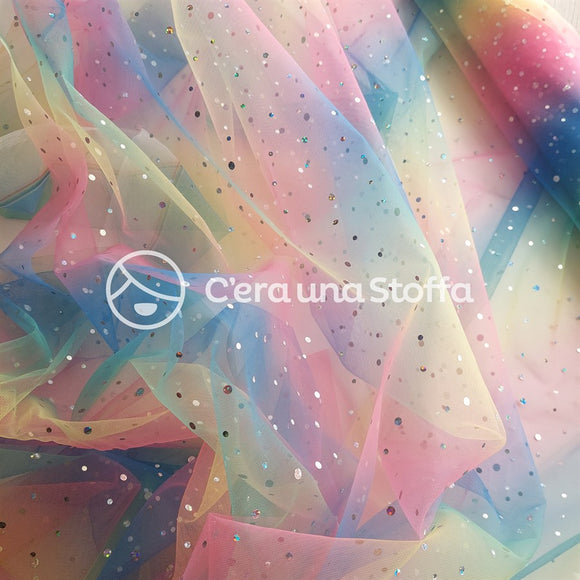 Katia Fabrics Tulle Rainbow Dots
