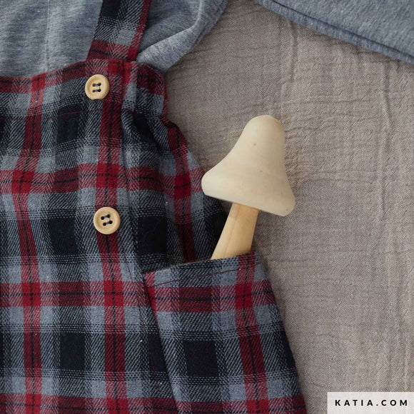 Tessuto Katia Fabrics Viyella Scotch Red & Graphite