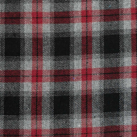 Tessuto Katia Fabrics Viyella Scotch Red & Graphite