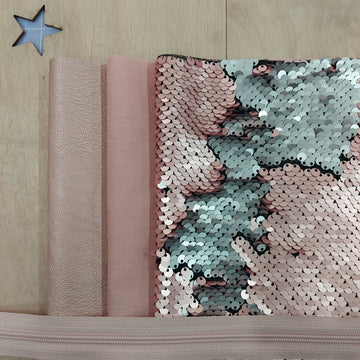 Acquista rosa Kit Pochette Con Cerniera Paillettes