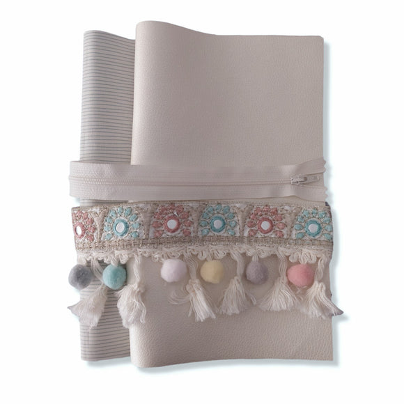 Kit Pochette Con Cerniera e Bordo Specchietti