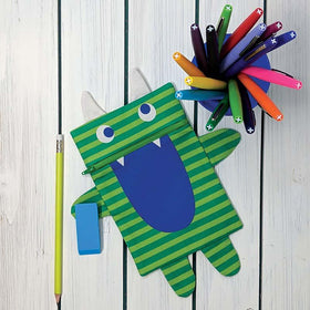 Cotone Americano Pannello Monster Zip Pouch