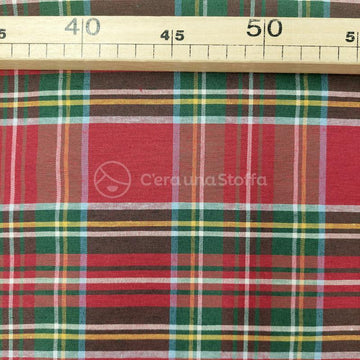 Tessuto Tartan Cotone Tinto In Filo Scozzese Grande - 0
