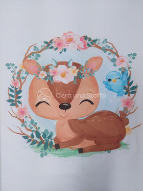 Pannello Copertina 70x100cm Cerbiatto Fiori