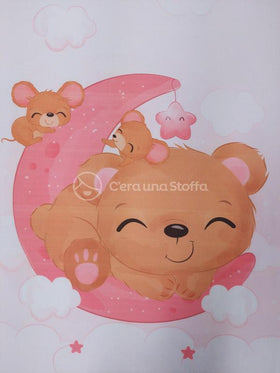 Pannello Copertina 70x100cm Orsetto Luna Rosa
