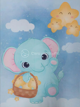 Pannello Copertina 70x100cm Elefante Con Stelle