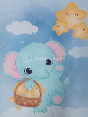 Pannello Copertina 70x100cm Elefante Con Stelle