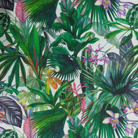 Panama Stampa Digitale Foglie e Fiori