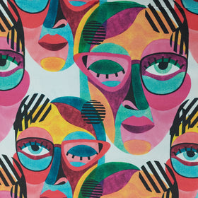 Panama Stampa Digitale Volti Colorati