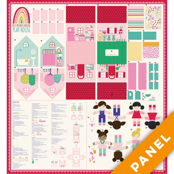 Cotone Americano Pannello Gioco Best Friends Forever Playhouse - Casa Bambole