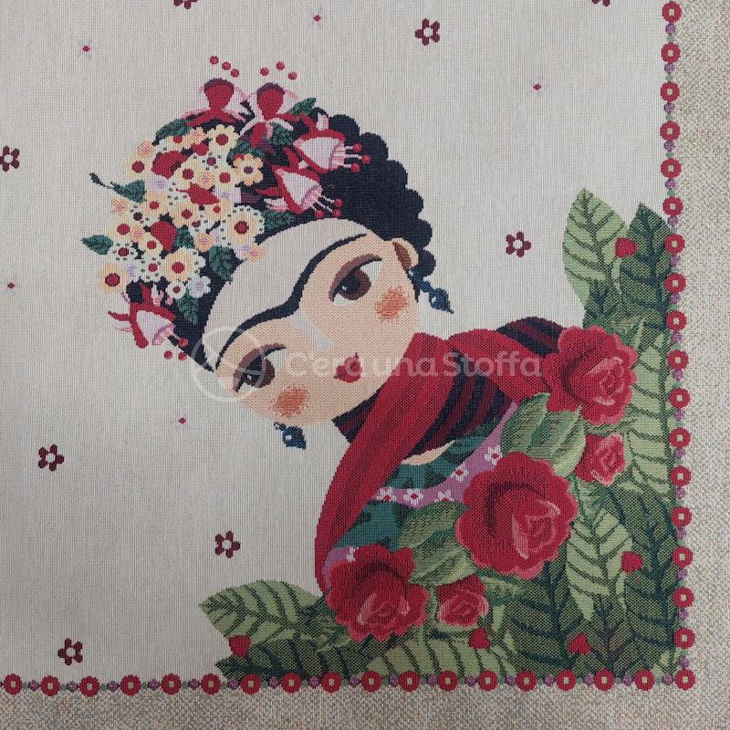 Pannello Gobelin Centrotavola Frida Rose e Frutta