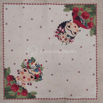 Pannello Gobelin Centrotavola Frida Rose e Frutta