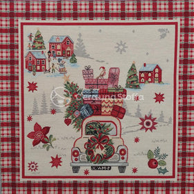 Pannello Gobelin Lurex Natale Macchina