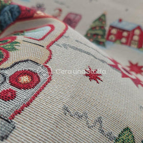 Pannello Gobelin Lurex Natale Macchina - 0
