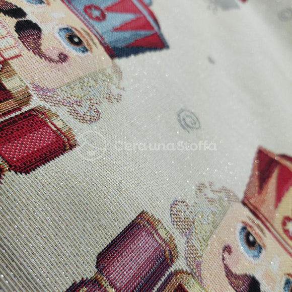 Pannello Gobelin Lurex Natale Runner e Centrotavola Schiaccianoci