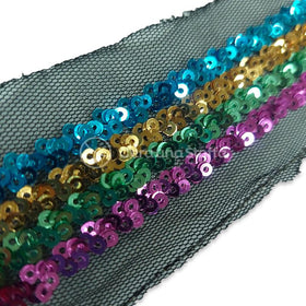 Passamaneria Bordo Micro Paillettes Multicolor - 0