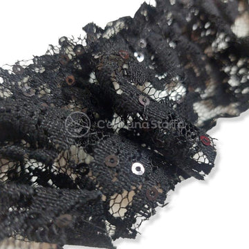 Passamaneria Elastica Bordo Pizzo Con Paillettes - 0