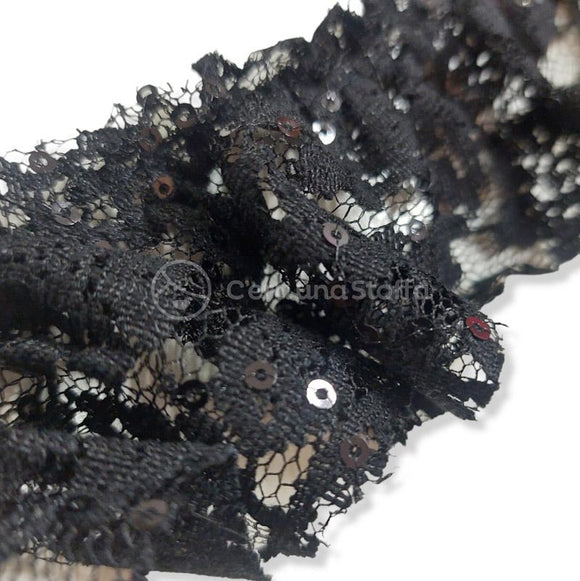 Passamaneria Elastica Bordo Pizzo Con Paillettes