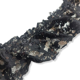 Passamaneria Elastica Bordo Pizzo Con Paillettes