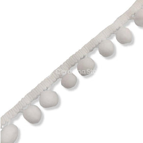 Acquista bianco Passamaneria Pompon 15mm