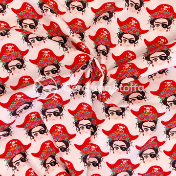 Cotone Stampa Digitale Frida Pirata - 0