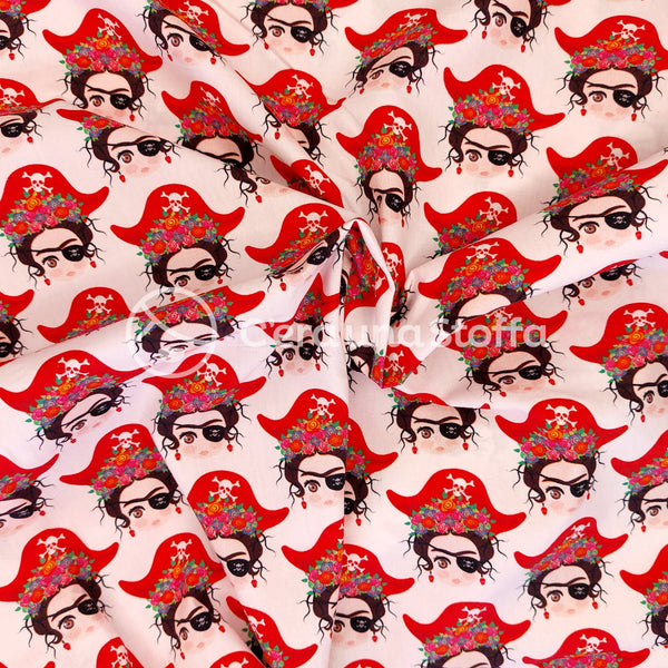 Cotone Stampa Digitale Frida Pirata