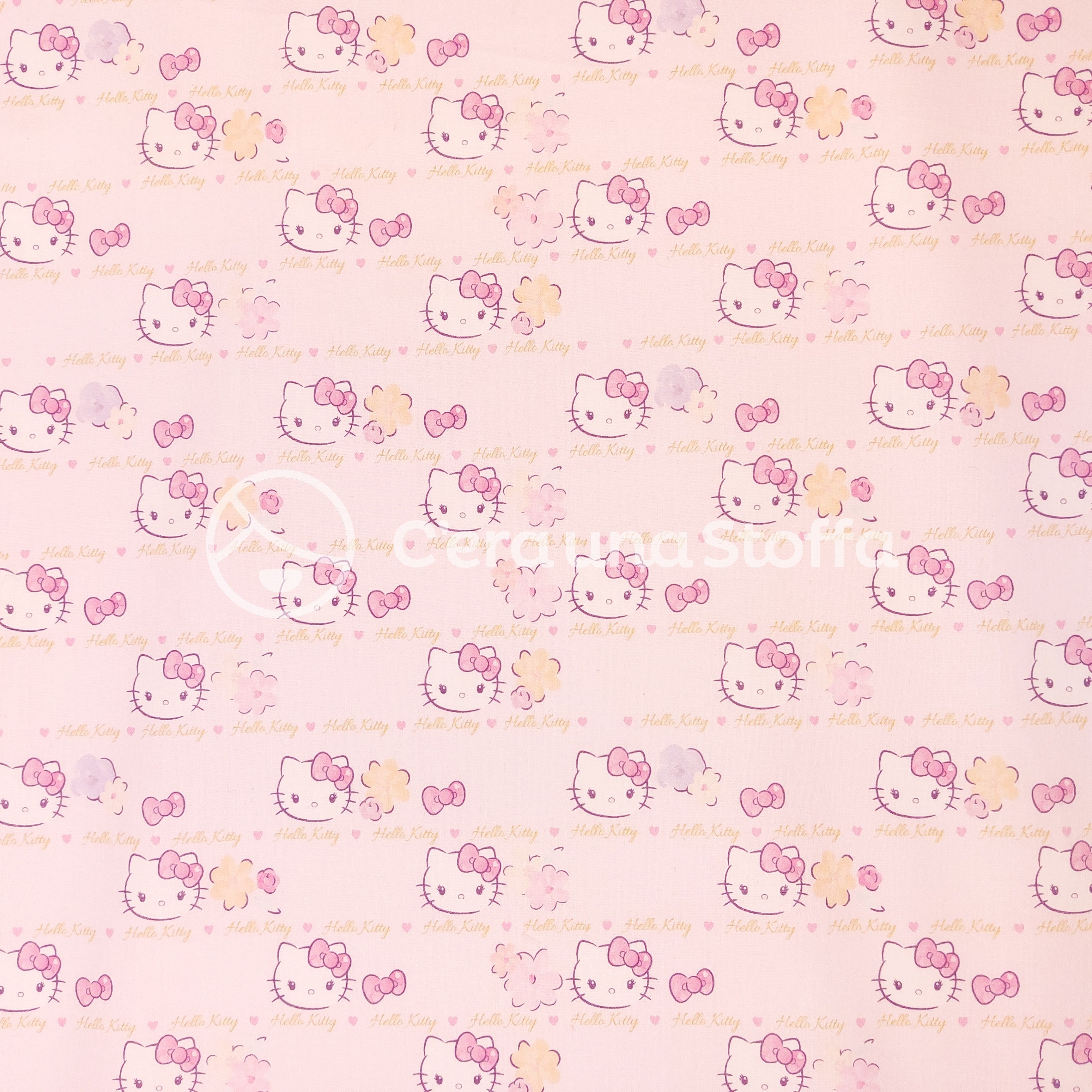 Cotone Hello Kitty Fiori e Fiocchi