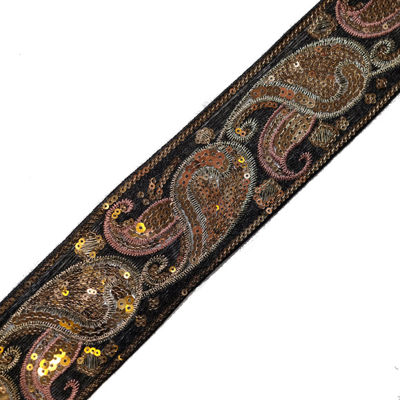 Passamaneria Bordo Cashmere Paillettes